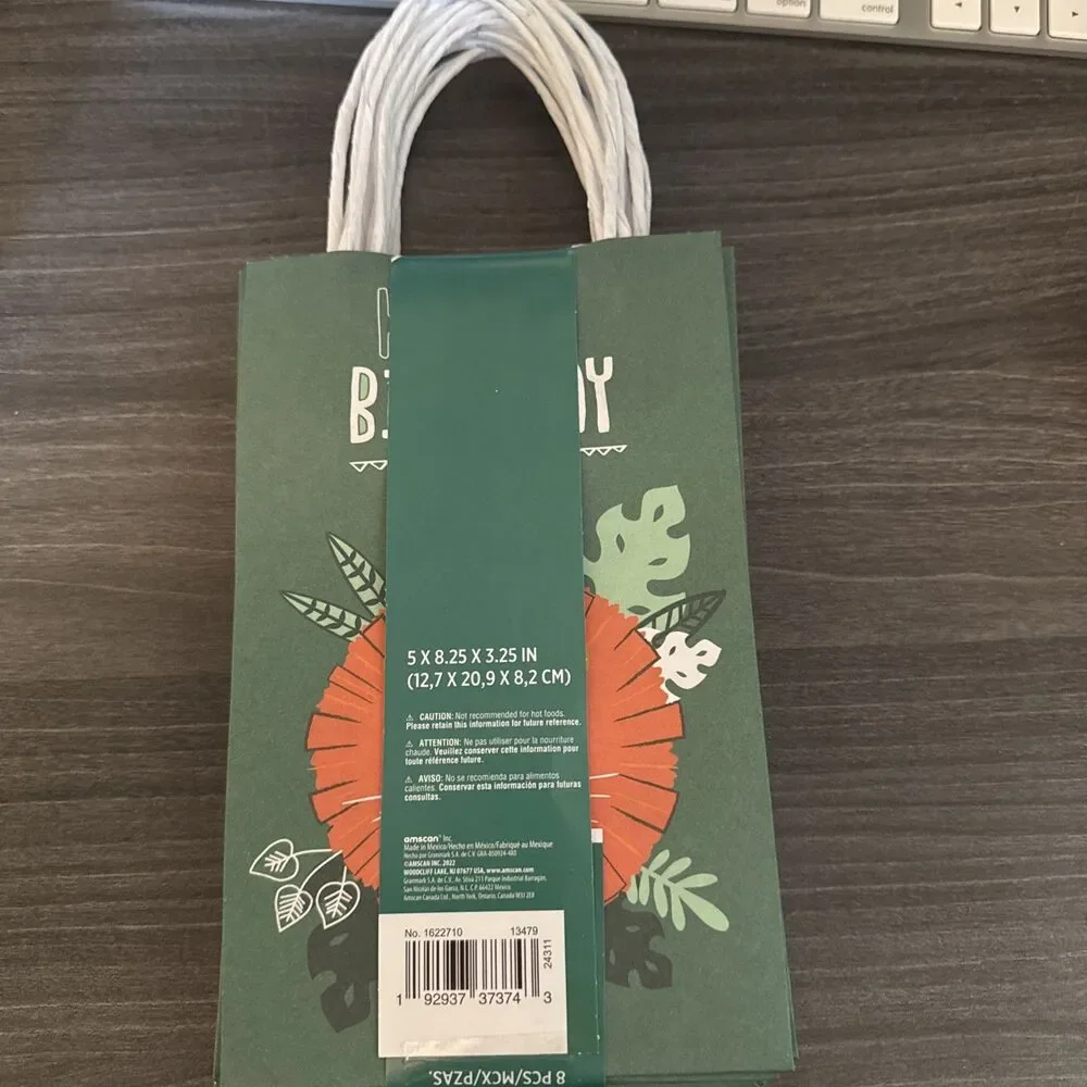 kraft paper bags with handles 8PCS